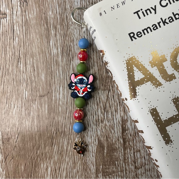 Bookmark Stitch Reindeer Handcrafted Artisan Beaded Metal Journal Gift Read Book - Picture 2 of 3